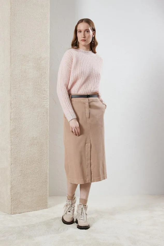 Peserico Knitwear Woman Alpaca And Lurex Crewneck Sweater Dawning Peserico Knitwear Woman Alpaca And Lurex Crewneck Sweater Dawning