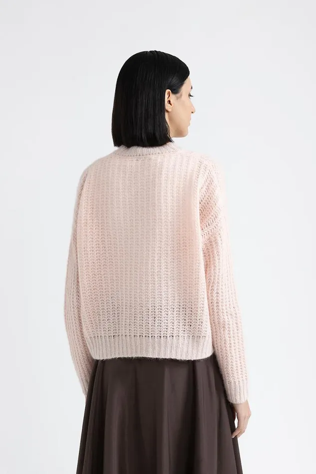 Peserico Knitwear Woman Alpaca And Lurex Crewneck Sweater Dawning Peserico Knitwear Woman Alpaca And Lurex Crewneck Sweater Dawning
