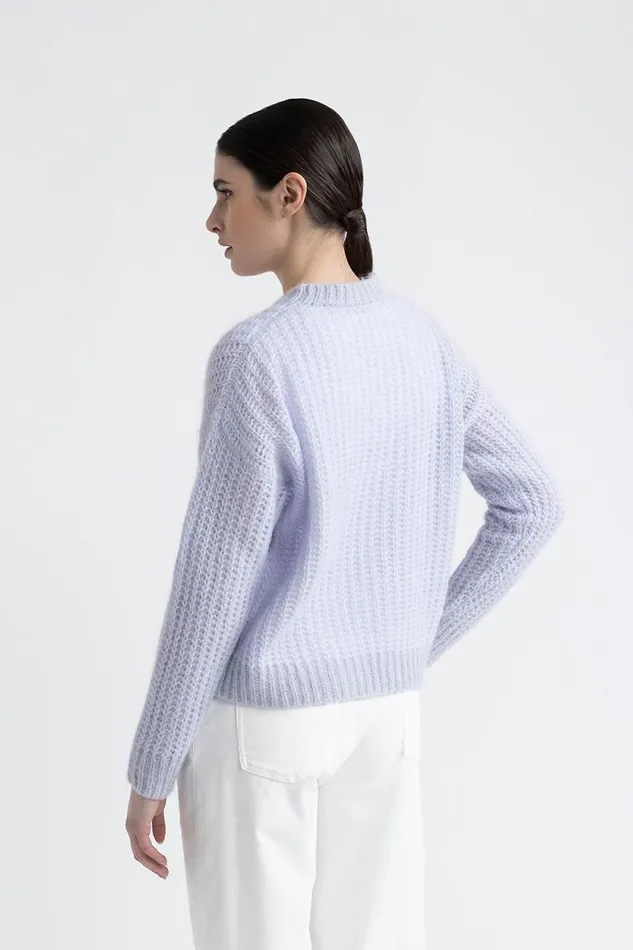 Peserico Knitwear Woman Alpaca And Lurex Crewneck Sweater Pure Ice Peserico Knitwear Woman Alpaca And Lurex Crewneck Sweater Pure Ice