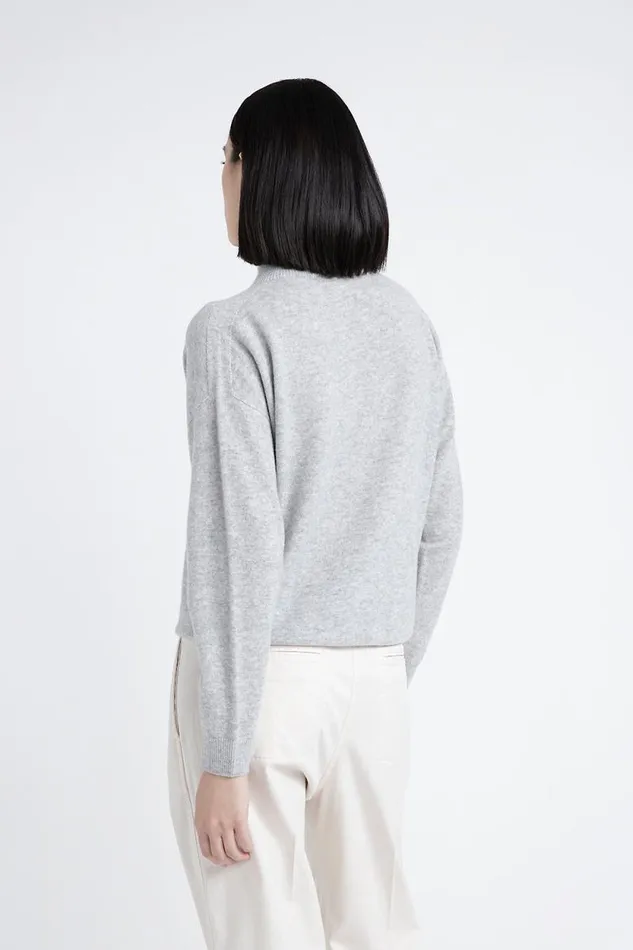 Peserico Knitwear Woman High Neck Sweater In Cashmere And Lurex Fog Gray Peserico Knitwear Woman High Neck Sweater In Cashmere And Lurex Fog Gray