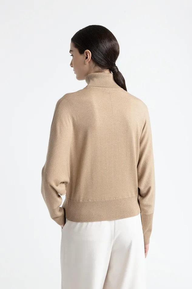 Peserico Knitwear Woman Wool And Viscose V Neck Sweater Camel Peserico Knitwear Woman Wool And Viscose V Neck Sweater Camel