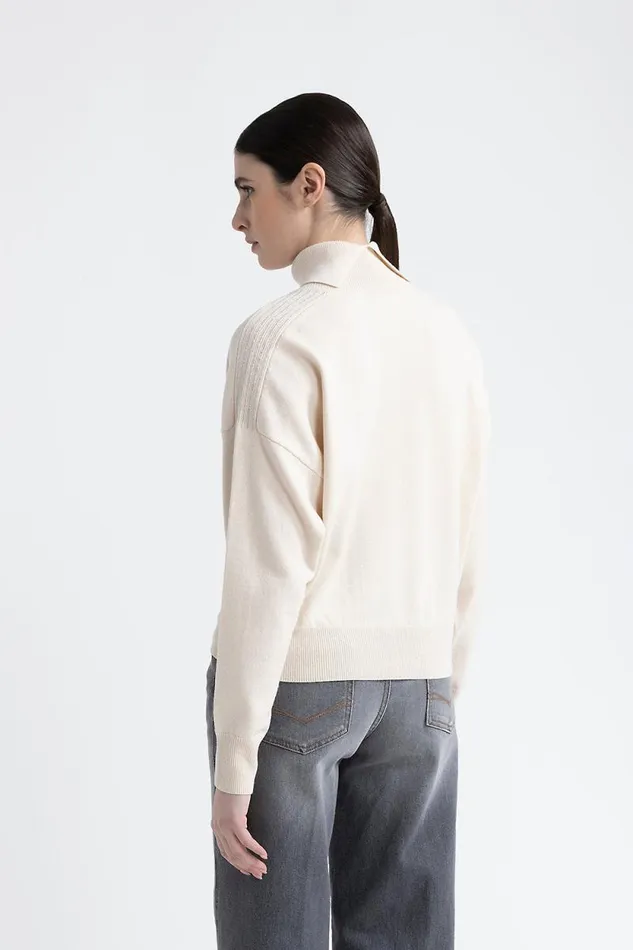 Peserico Knitwear Woman Wool Silk And Cashmere Crewneck Sweater Barley Peserico Knitwear Woman Wool Silk And Cashmere Crewneck Sweater Barley