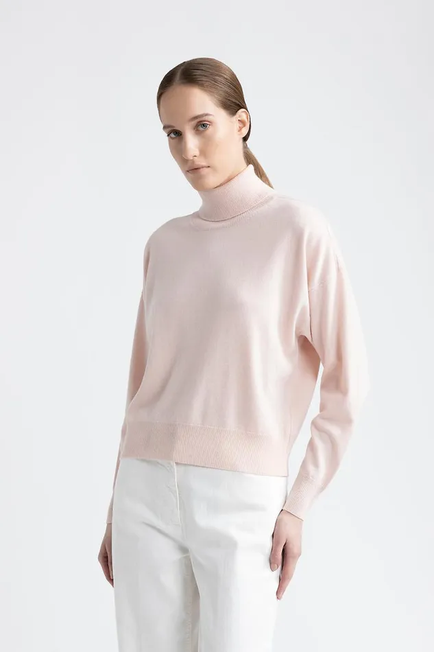 Peserico Knitwear Woman Wool Silk And Cashmere Crewneck Sweater Dawning
