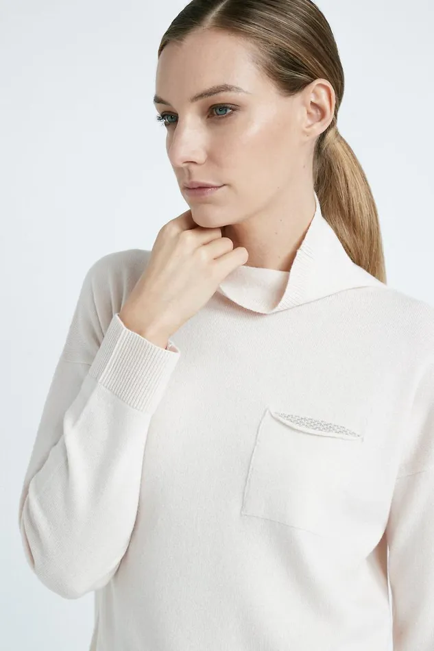 Peserico Knitwear Woman Wool Silk And Cashmere Shaved Knit High Neck Sweater Rose Water Peserico Knitwear Woman Wool Silk And Cashmere Shaved Knit High Neck Sweater Rose Water