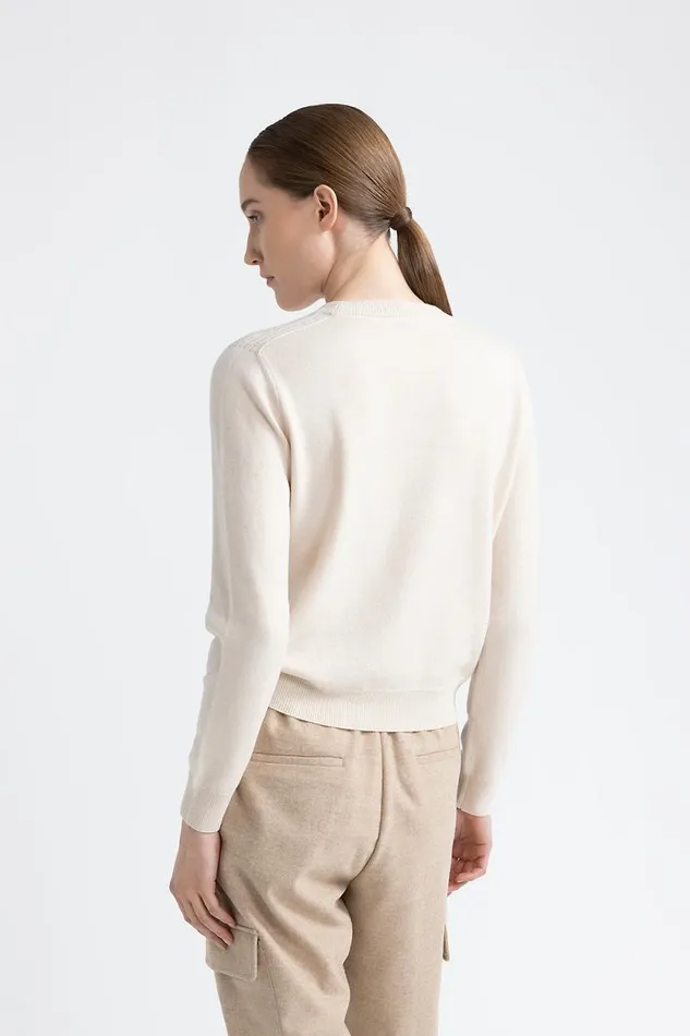Peserico Knitwear Woman Wool Silk And Cashmere Sweater Barley Peserico Knitwear Woman Wool Silk And Cashmere Sweater Barley