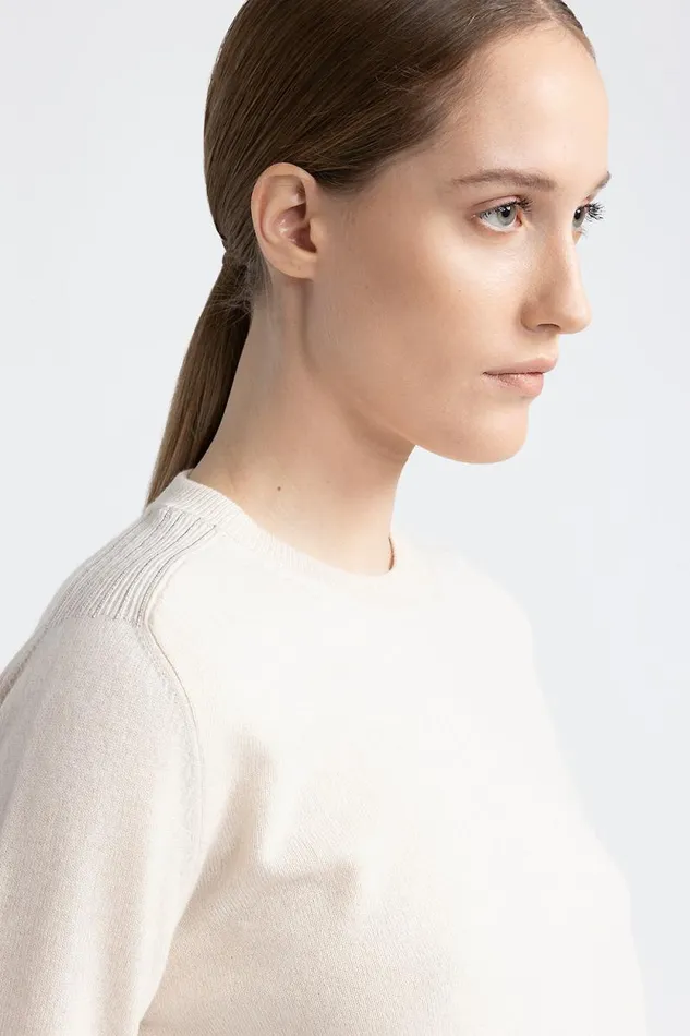 Peserico Knitwear Woman Wool Silk And Cashmere Sweater Barley Peserico Knitwear Woman Wool Silk And Cashmere Sweater Barley