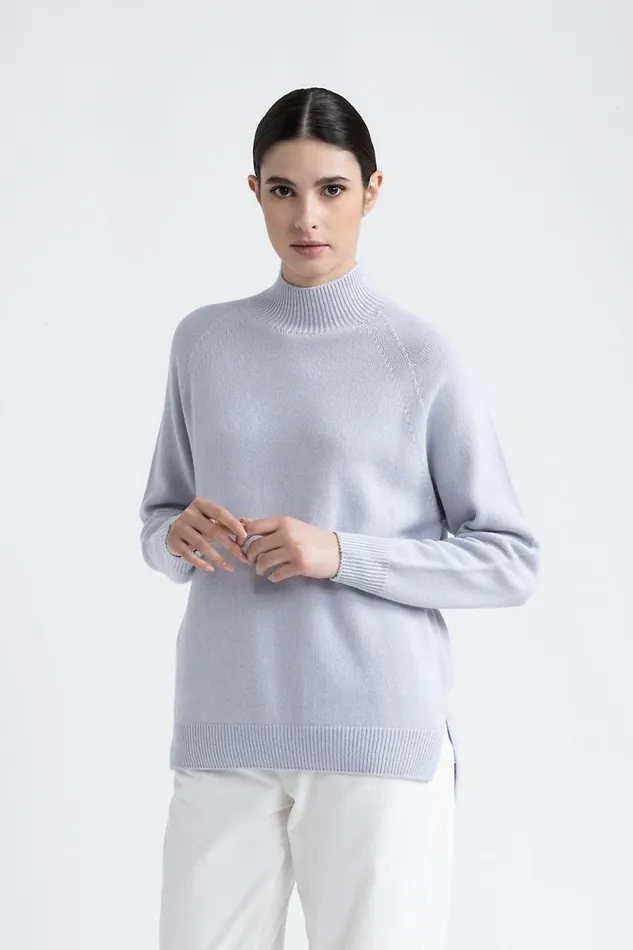 Peserico Knitwear Woman Wool Silk And Cashmere Sweater Pure Ice