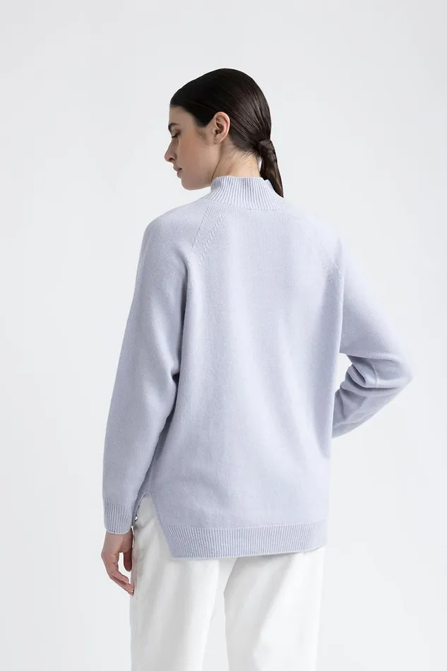 Peserico Knitwear Woman Wool Silk And Cashmere Sweater Pure Ice Peserico Knitwear Woman Wool Silk And Cashmere Sweater Pure Ice