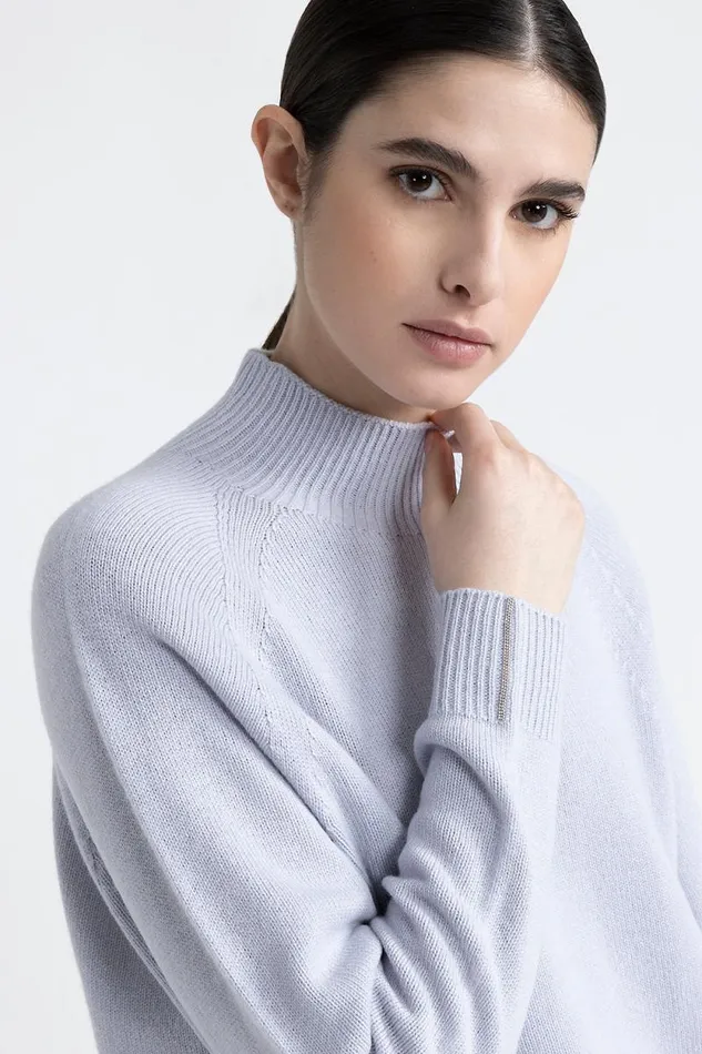 Peserico Knitwear Woman Wool Silk And Cashmere Sweater Pure Ice Peserico Knitwear Woman Wool Silk And Cashmere Sweater Pure Ice