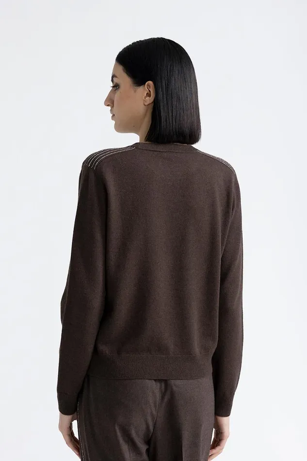 Peserico Knitwear Woman Wool Silk And Cashmere Sweater Walnut Peserico Knitwear Woman Wool Silk And Cashmere Sweater Walnut