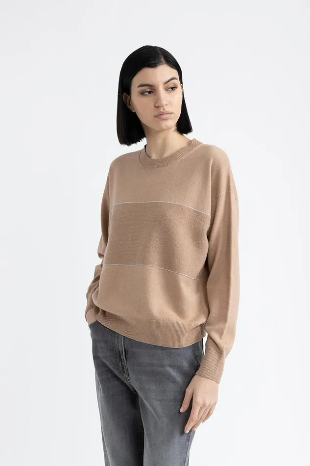 Peserico Knitwear Woman Wool Silk Cashmere Sweater Chalet