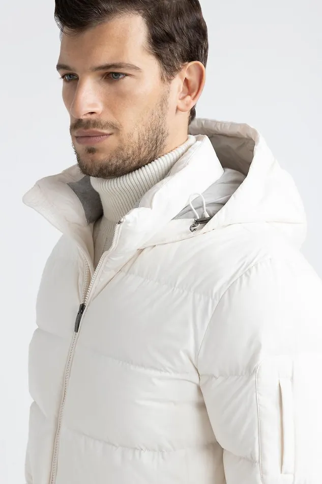Peserico Outerwear Man Goose Down Jacket In AntiDrop Technical Microfiber Hornbeam Peserico Outerwear Man Goose Down Jacket In AntiDrop Technical Microfiber Hornbeam