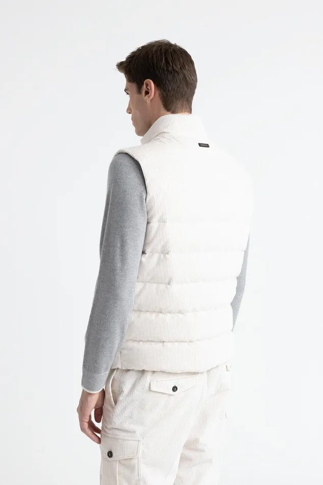 Peserico Outerwear Man Padded Corduroy Gilet Hornbeam Peserico Outerwear Man Padded Corduroy Gilet Hornbeam