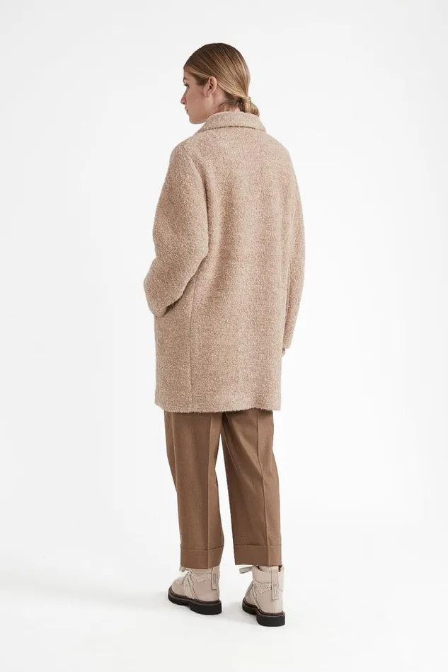 Peserico Outerwear Woman Boucl Wool And Alpaca Coat Macchiato Peserico Outerwear Woman Boucl Wool And Alpaca Coat Macchiato