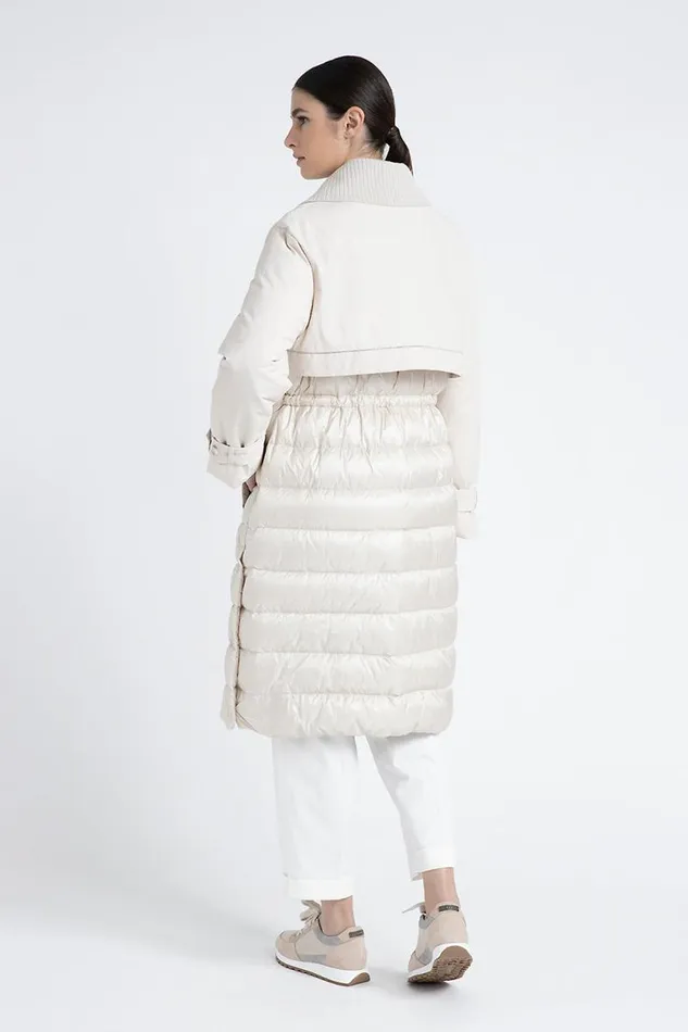 Peserico Outerwear Woman DownFilled DripProof Long Trench Coat Barley Peserico Outerwear Woman DownFilled DripProof Long Trench Coat Barley