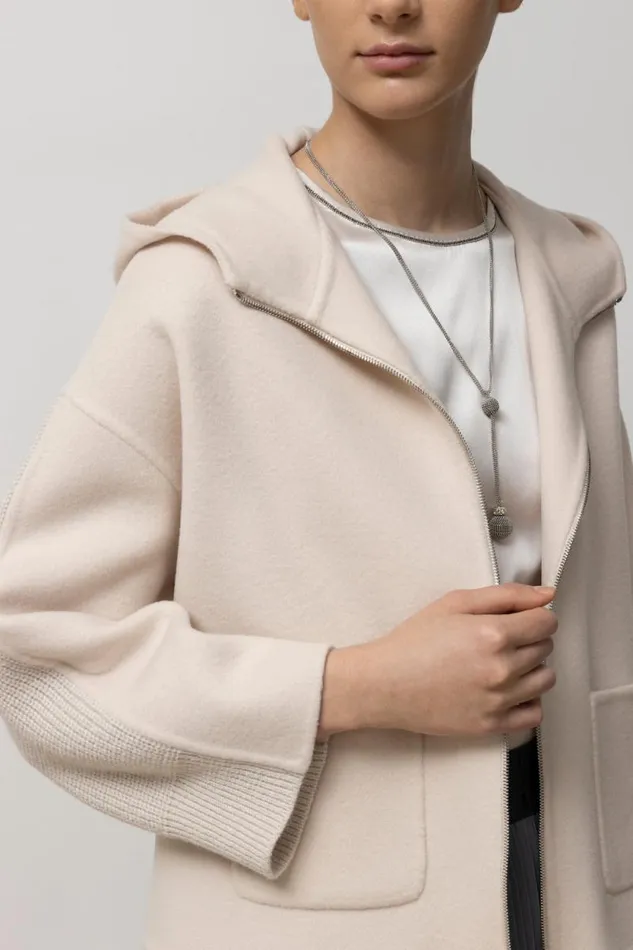 Peserico Outerwear Woman Pure New Wool And Cashmere Jacket Barley Peserico Outerwear Woman Pure New Wool And Cashmere Jacket Barley