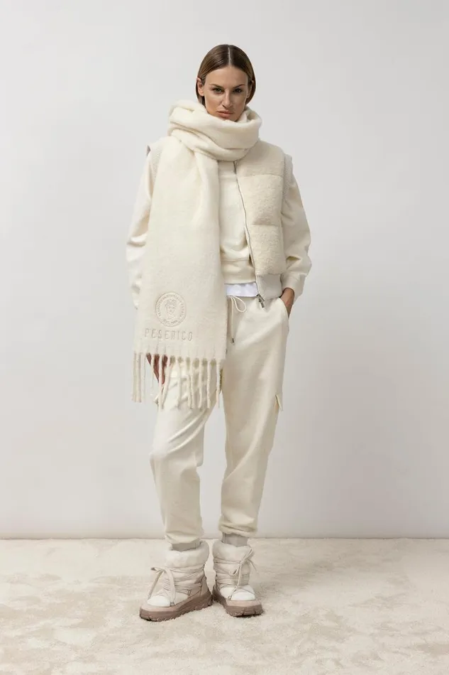 Peserico Outerwear Woman Wool And Alpaca Down Gilet Natural White Peserico Outerwear Woman Wool And Alpaca Down Gilet Natural White