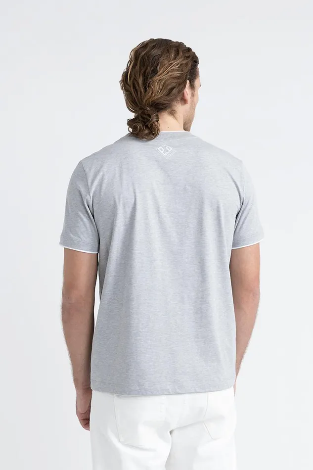 Peserico Polos And TShirts Man Soft Pure Cotton Jersey TShirt Granite Peserico Polos And TShirts Man Soft Pure Cotton Jersey TShirt Granite