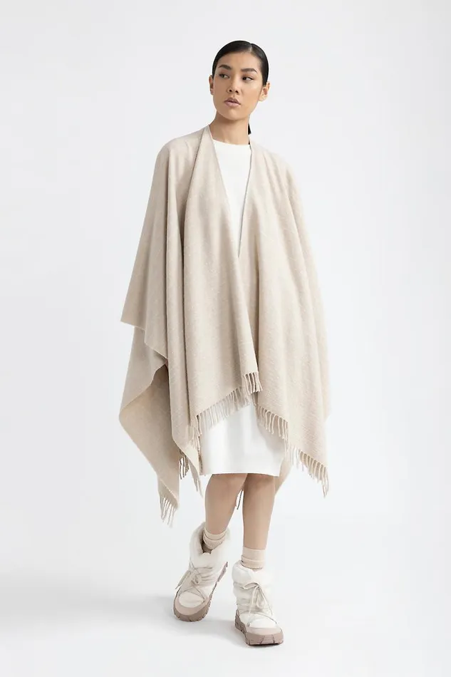 Peserico Scarves Woman Cape In Wool Cashmere And Sequins Hornbeam
