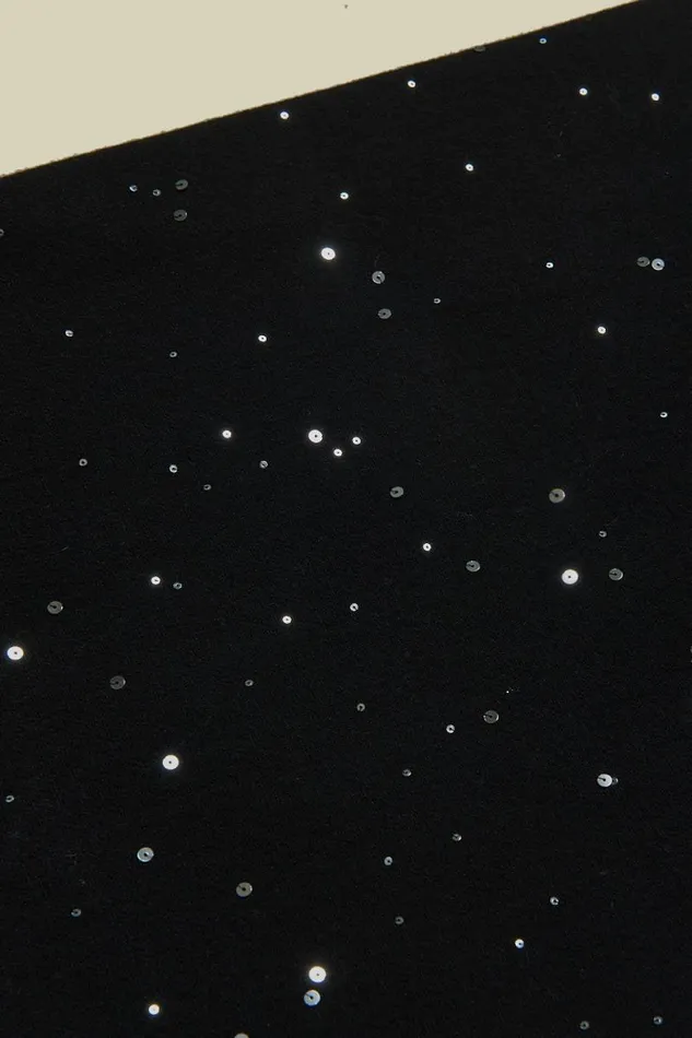 Peserico Scarves Woman Cotton And Wool Blend Stole With Sequins Black