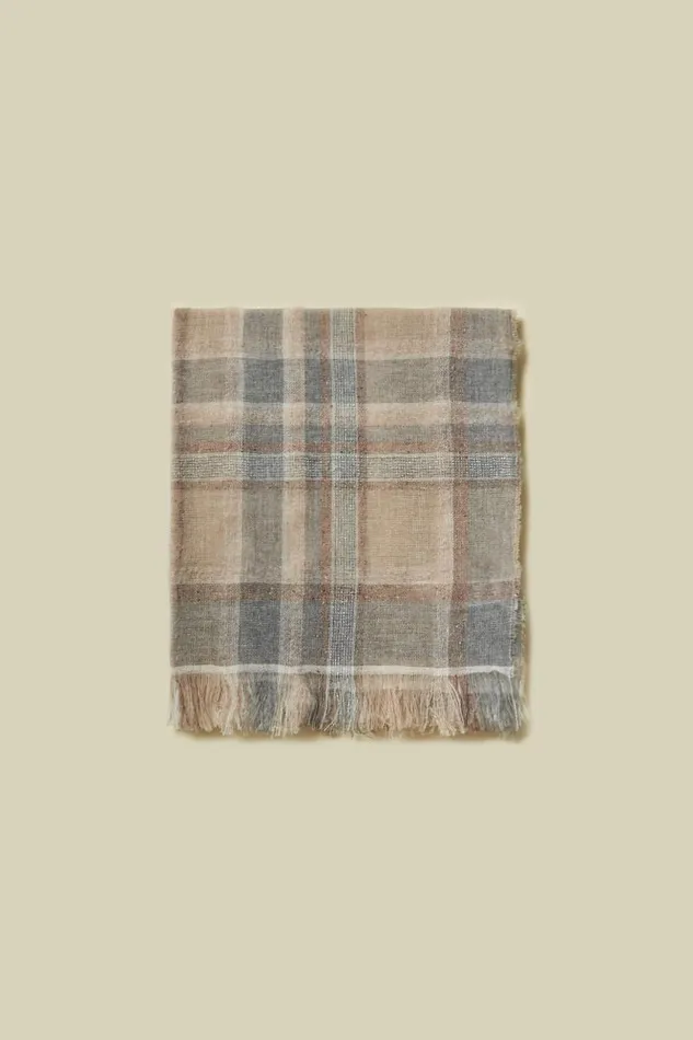 Peserico Scarves Woman Striped Wool Blend Stole Hornbeam