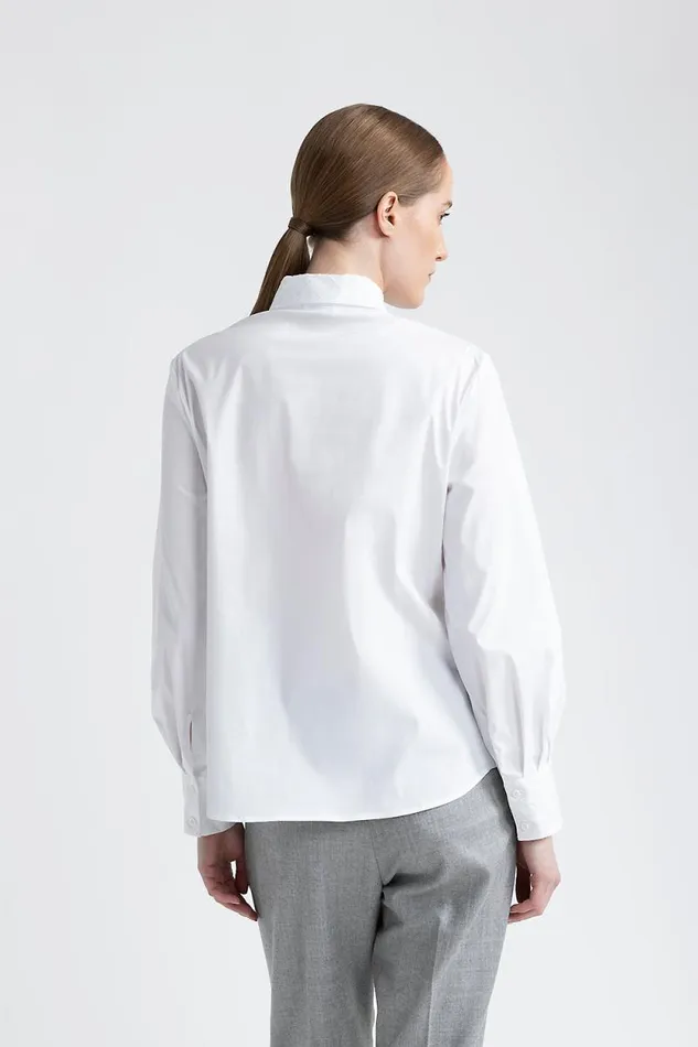 Peserico Shirts And Blouses Woman Cotton Poplin Shirt With Sequins Pure White Peserico Shirts And Blouses Woman Cotton Poplin Shirt With Sequins Pure White