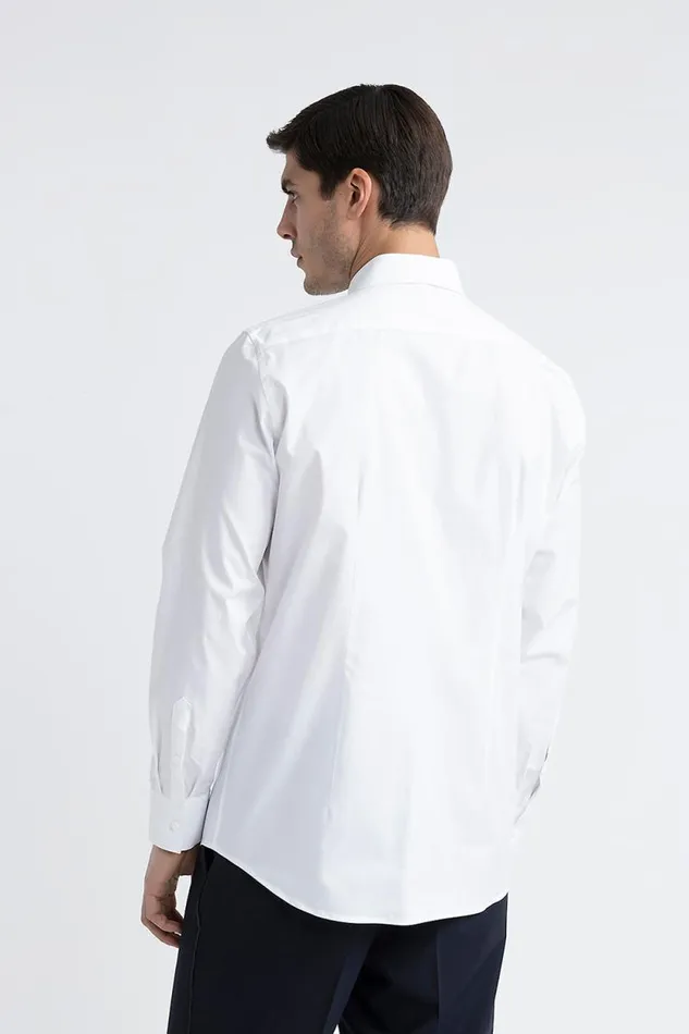 Peserico Shirts Man Cotton Dress Shirt Pure White Peserico Shirts Man Cotton Dress Shirt Pure White