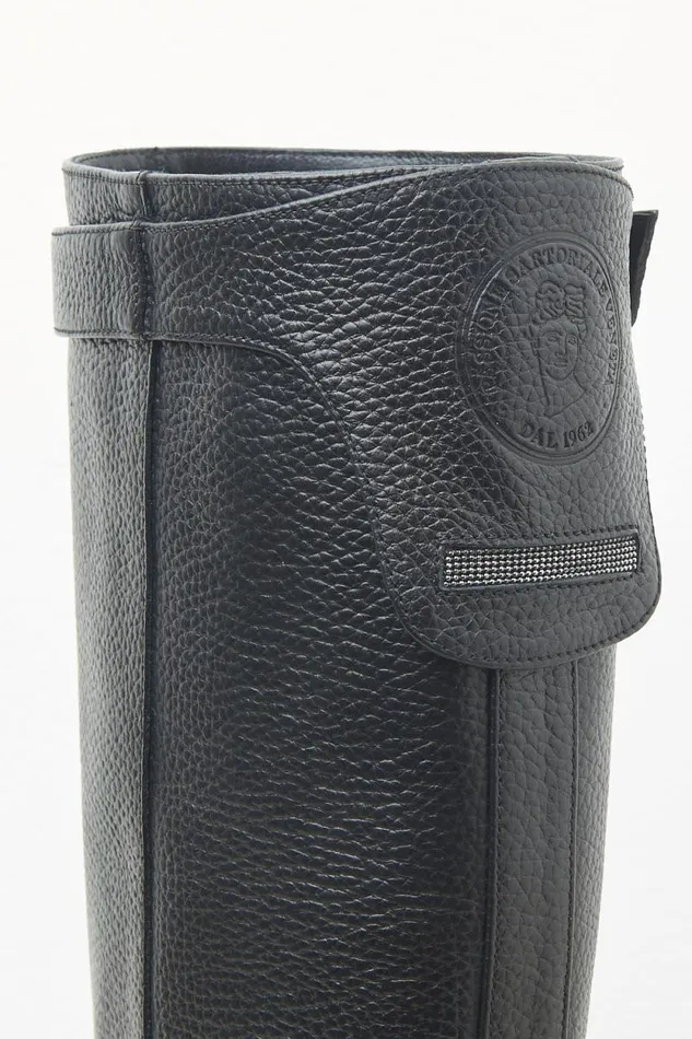 Peserico Shoes Woman Leather Boots With Buckle Black Peserico Shoes Woman Leather Boots With Buckle Black