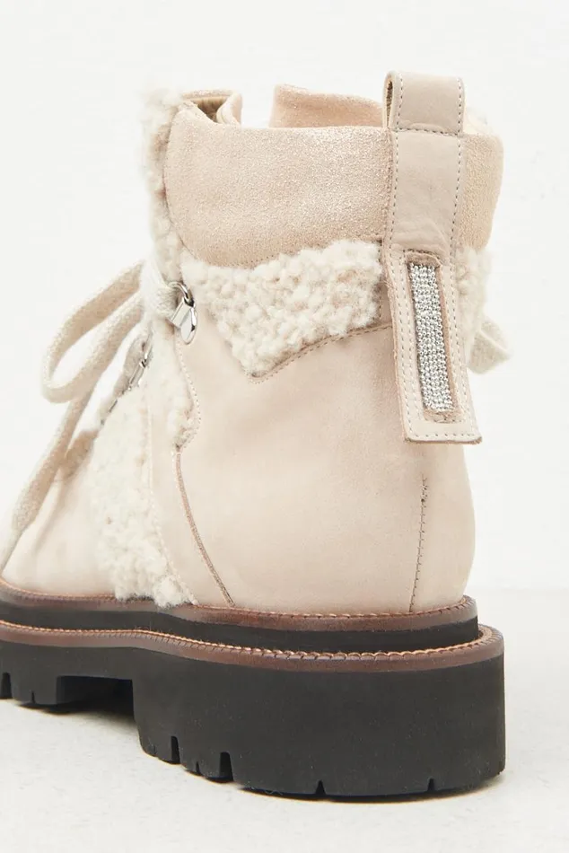 Peserico Shoes Woman Real Leather And EcoFur Hiking Boots Barley Peserico Shoes Woman Real Leather And EcoFur Hiking Boots Barley