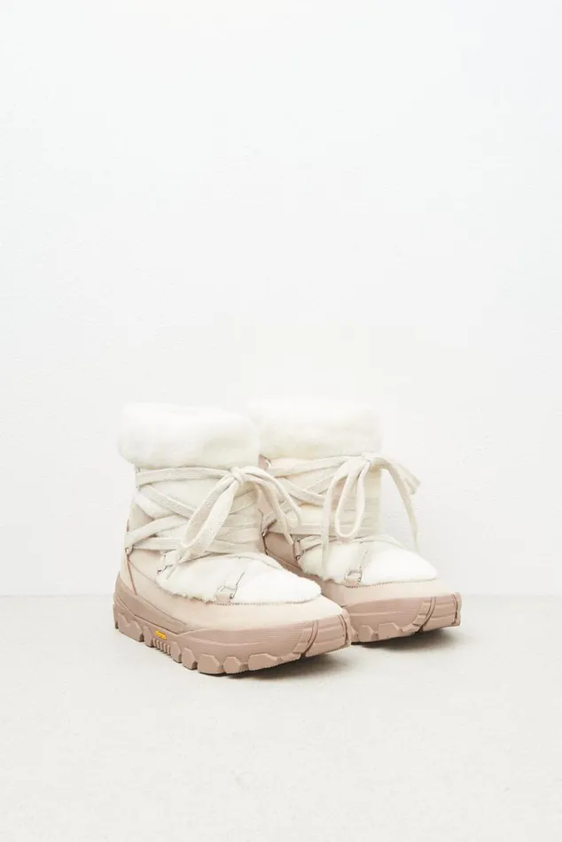 Peserico Shoes Woman Real Leather EcoFur And Wool Boots Barley