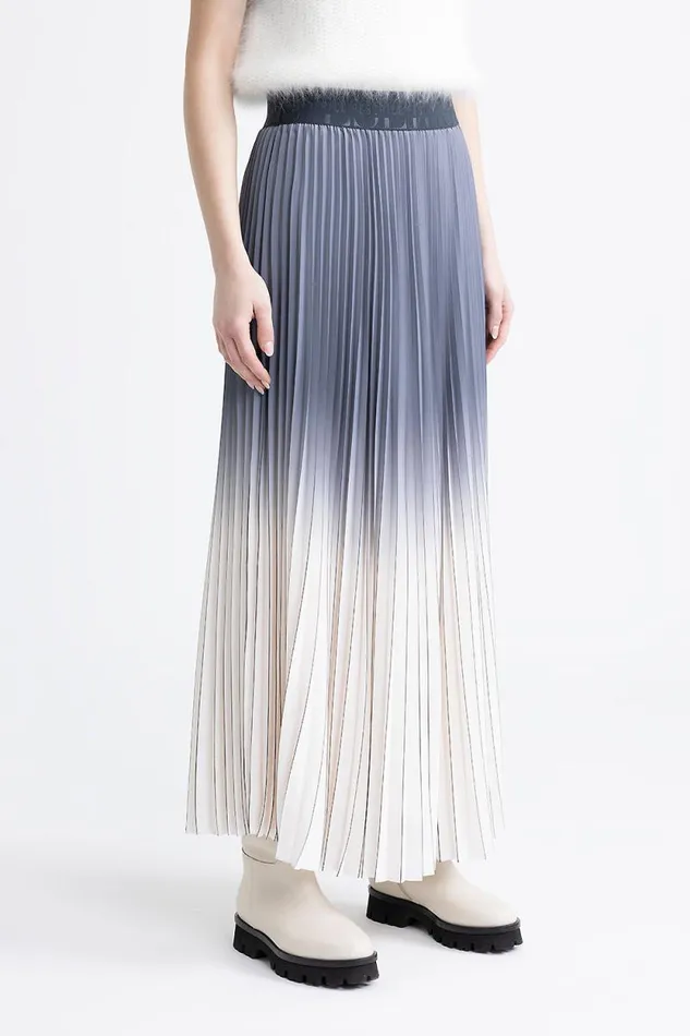 Peserico Skirts Woman Pleated Skirt With Elasticated Waist Slate