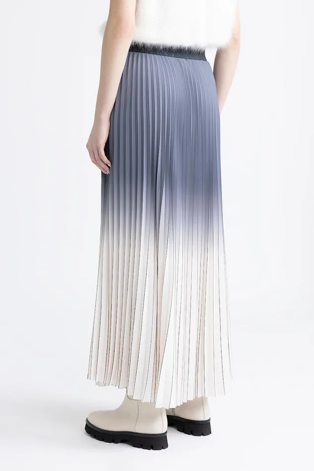 Peserico Skirts Woman Pleated Skirt With Elasticated Waist Slate Peserico Skirts Woman Pleated Skirt With Elasticated Waist Slate