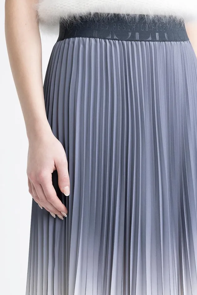 Peserico Skirts Woman Pleated Skirt With Elasticated Waist Slate Peserico Skirts Woman Pleated Skirt With Elasticated Waist Slate