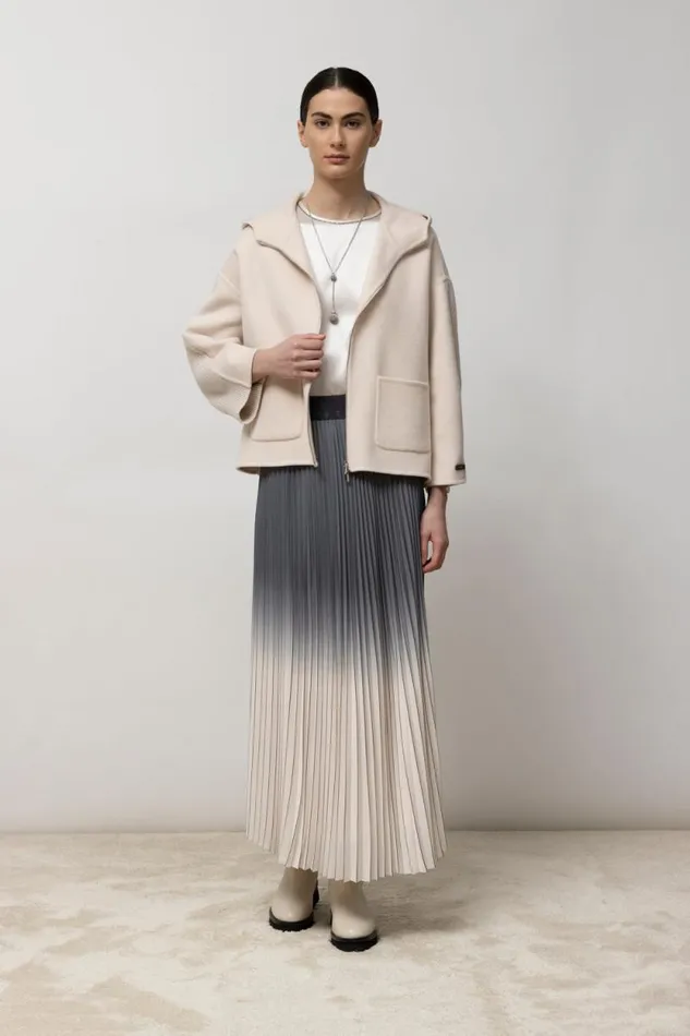 Peserico Skirts Woman Pleated Skirt With Elasticated Waist Slate Peserico Skirts Woman Pleated Skirt With Elasticated Waist Slate