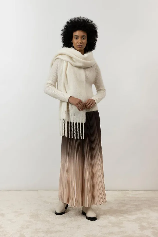 Peserico Skirts Woman Pleated Skirt With Elasticated Waist Walnut Peserico Skirts Woman Pleated Skirt With Elasticated Waist Walnut