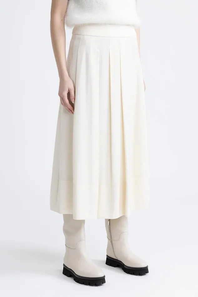 Peserico Skirts Woman Soft Touch Viscose Blend Skirt Natural White