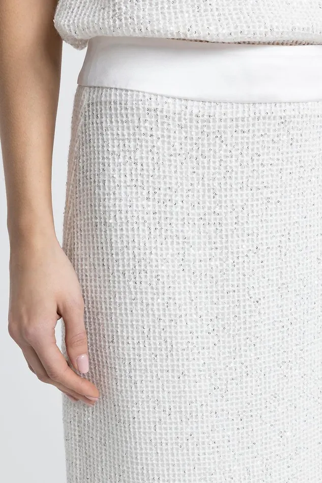 Peserico Skirts Woman Wool Mohair And Silk Mesh Long Skirt Natural White Peserico Skirts Woman Wool Mohair And Silk Mesh Long Skirt Natural White