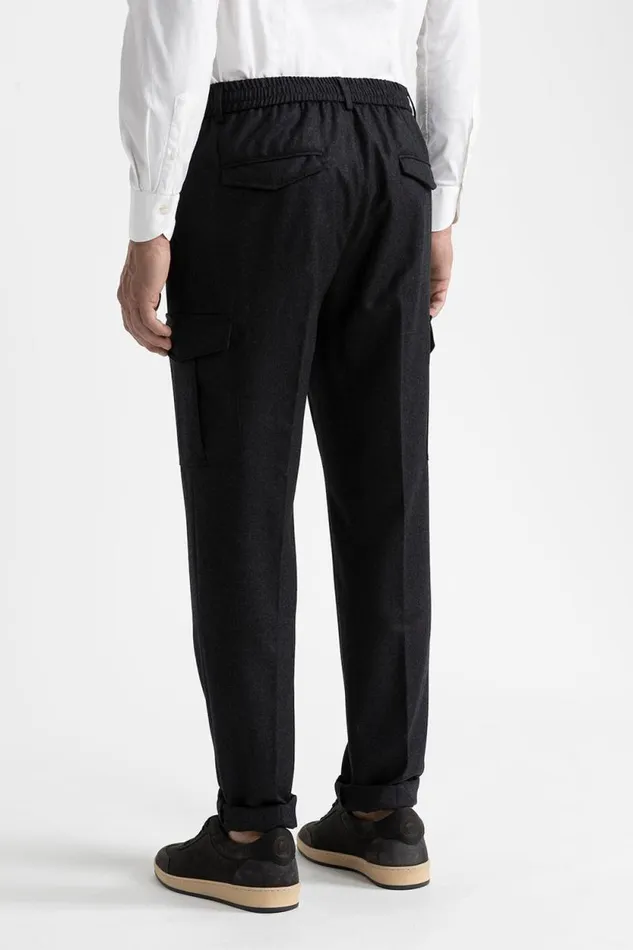 Peserico Suits And Sets ManWoman Pure Wool Trousers With Pockets Graphite Peserico Suits And Sets ManWoman Pure Wool Trousers With Pockets Graphite