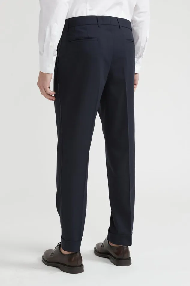 Peserico Suits And Sets ManWoman Wool And Silk Satin Classic Trousers Blue Peserico Suits And Sets ManWoman Wool And Silk Satin Classic Trousers Blue