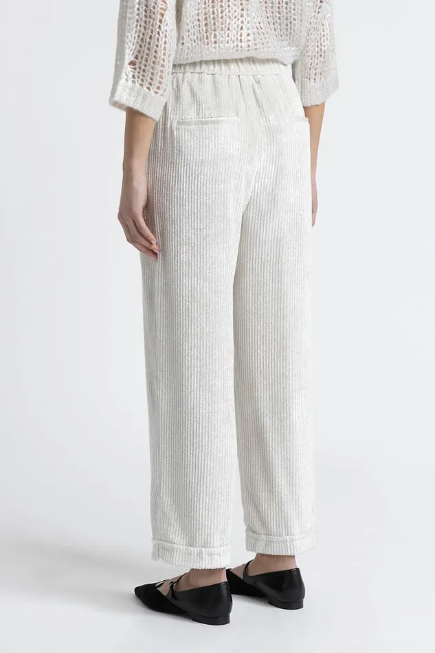 Peserico Suits And Sets Woman Corduroy Cropped Trousers Natural White Peserico Suits And Sets Woman Corduroy Cropped Trousers Natural White