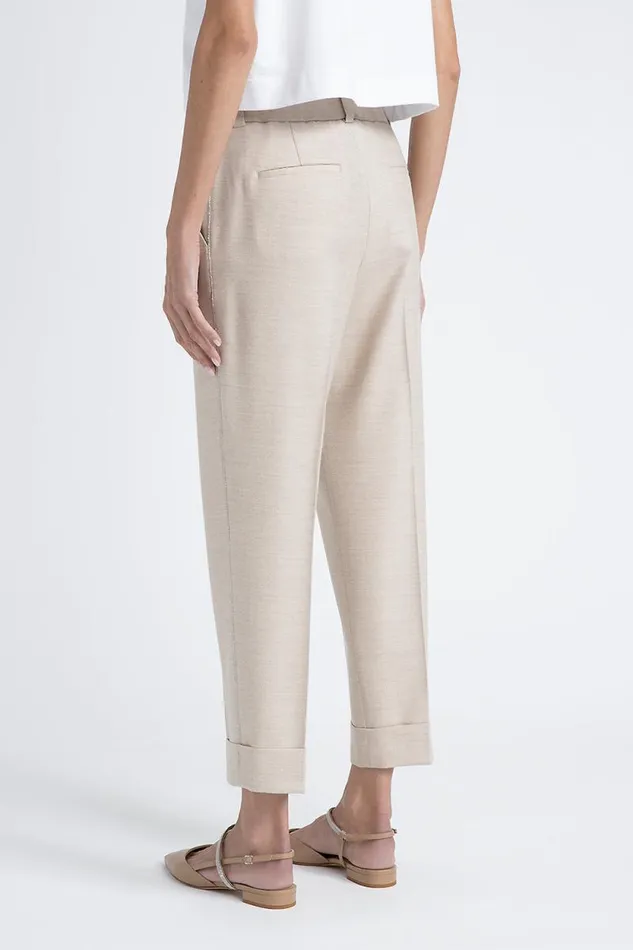 Peserico Suits And Sets Woman Loro Piana Jasp Comfort Wool Fabric Trousers Barley Peserico Suits And Sets Woman Loro Piana Jasp Comfort Wool Fabric Trousers Barley
