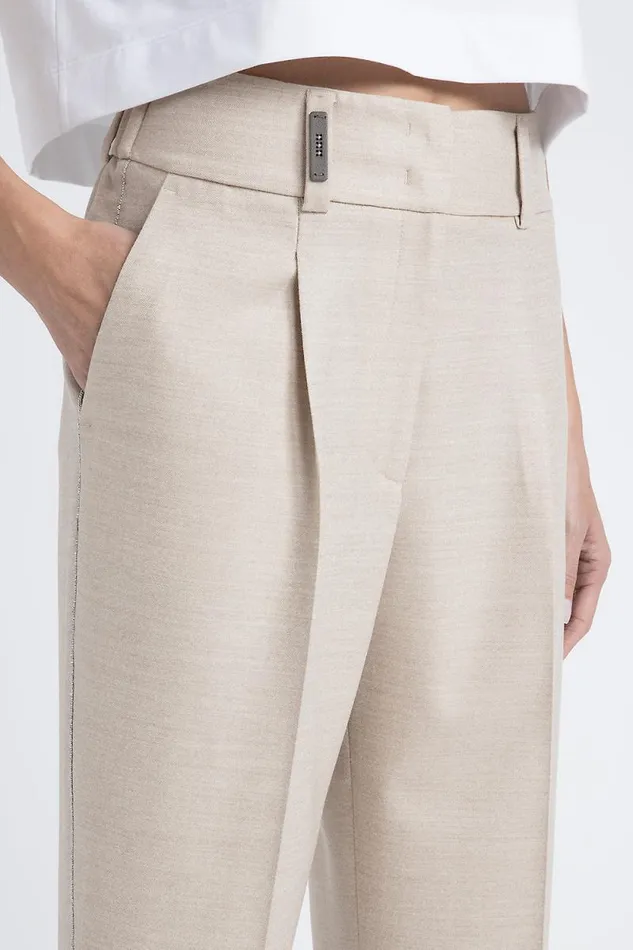 Peserico Suits And Sets Woman Loro Piana Jasp Comfort Wool Fabric Trousers Barley Peserico Suits And Sets Woman Loro Piana Jasp Comfort Wool Fabric Trousers Barley
