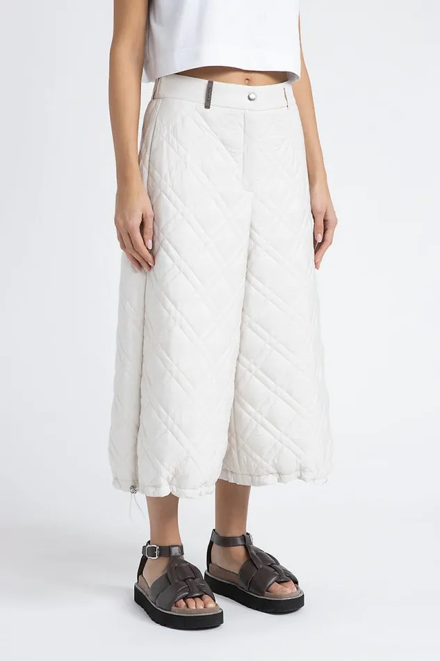 Peserico Suits And Sets Woman Quilted DripProof Trousers Pearl Beige