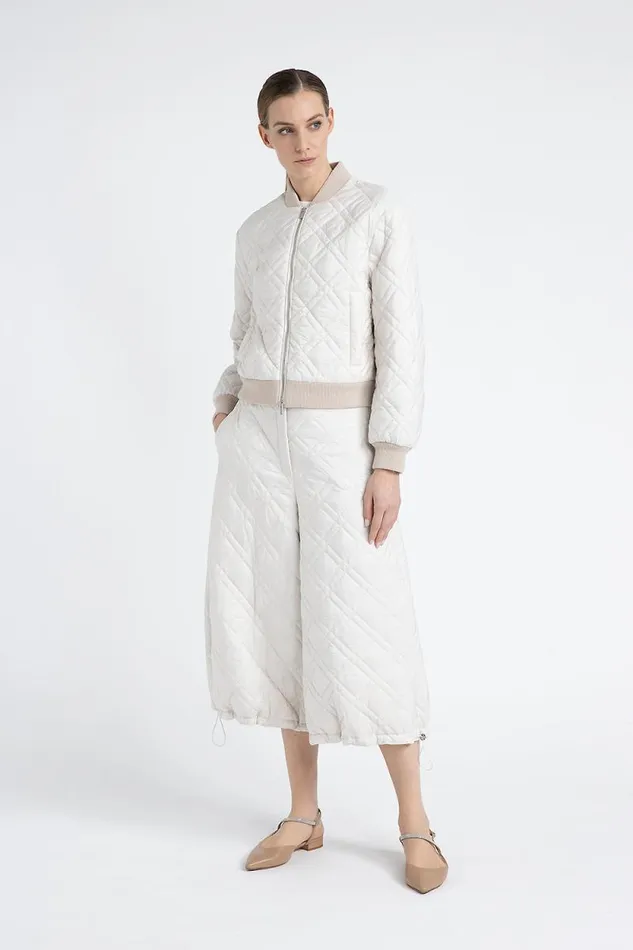 Peserico Suits And Sets Woman Quilted DripProof Trousers Pearl Beige Peserico Suits And Sets Woman Quilted DripProof Trousers Pearl Beige