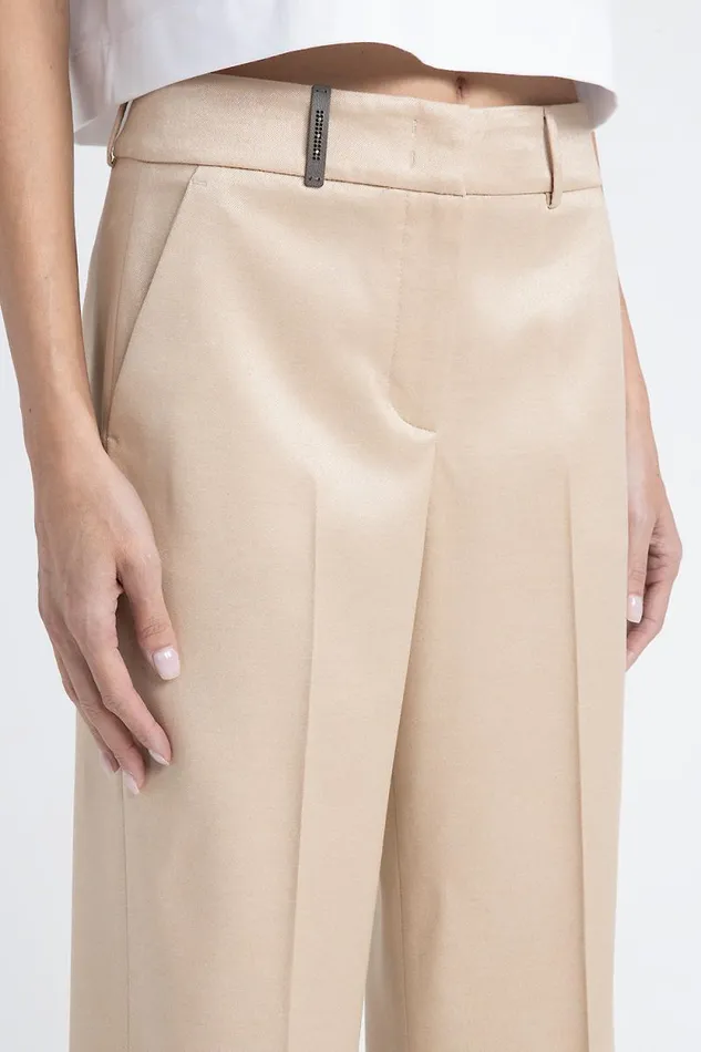 Peserico Suits And Sets Woman Straight Trousers In Wool And Viscose Jasp Flannel Macchiato Peserico Suits And Sets Woman Straight Trousers In Wool And Viscose Jasp Flannel Macchiato