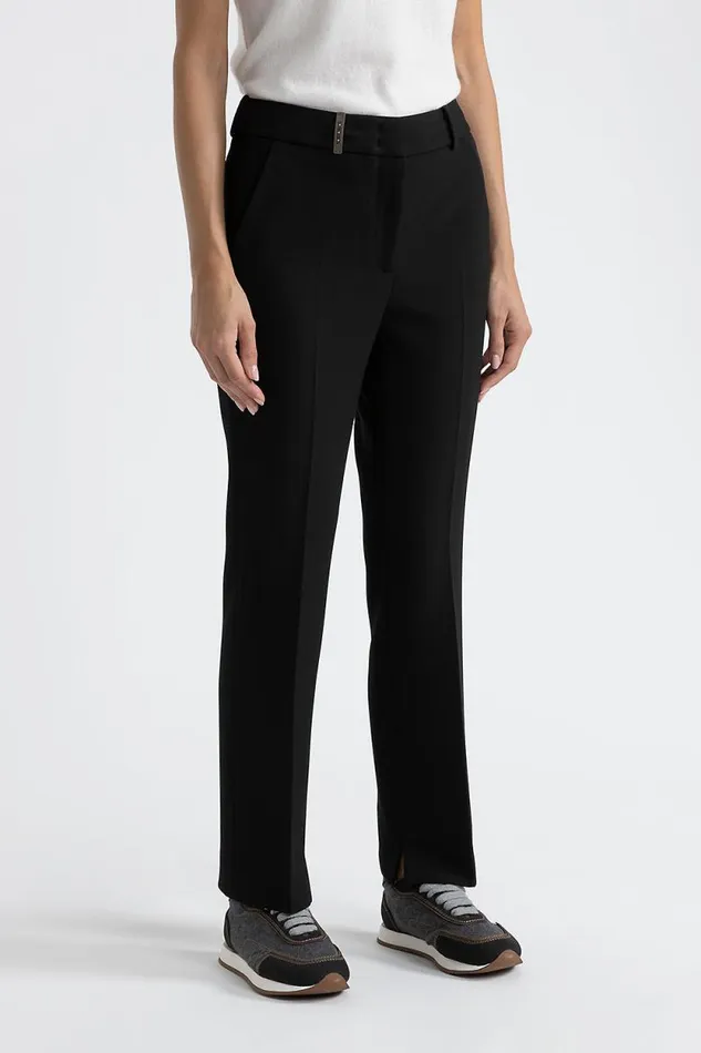 Peserico Suits And Sets Woman Stretch ViscoseCotton Trousers Black