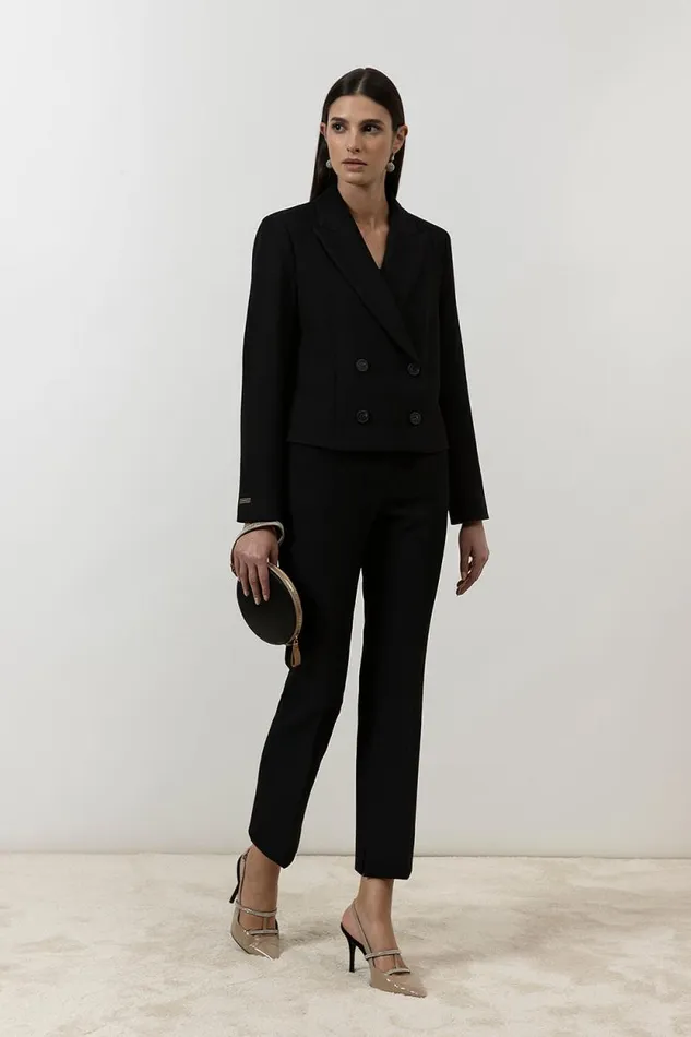 Peserico Suits And Sets Woman Stretch ViscoseCotton Trousers Black Peserico Suits And Sets Woman Stretch ViscoseCotton Trousers Black