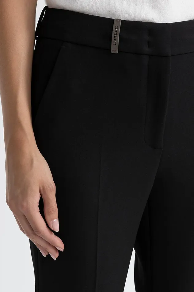 Peserico Suits And Sets Woman Stretch ViscoseCotton Trousers Black Peserico Suits And Sets Woman Stretch ViscoseCotton Trousers Black