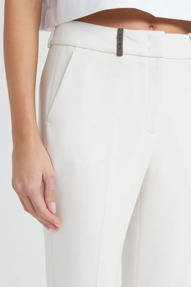 Peserico Suits And Sets Woman Stretch ViscoseCotton Trousers Pearl Beige Peserico Suits And Sets Woman Stretch ViscoseCotton Trousers Pearl Beige