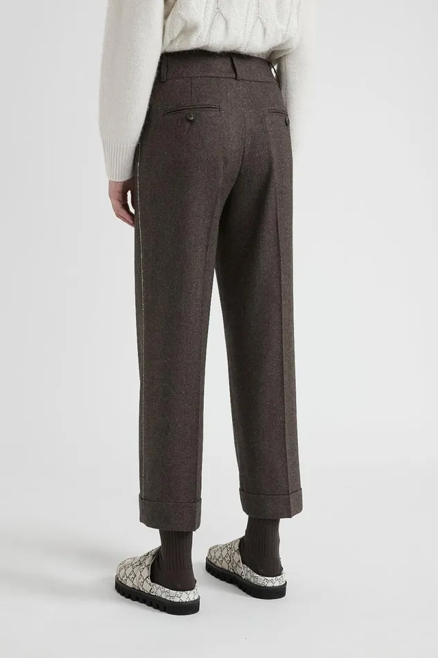 Peserico Suits And Sets Woman Wool Cashmere And Silk Trousers Walnut Peserico Suits And Sets Woman Wool Cashmere And Silk Trousers Walnut